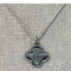Vintage James Avery Sterling Silver Descending Dove Pendant Necklace Religious